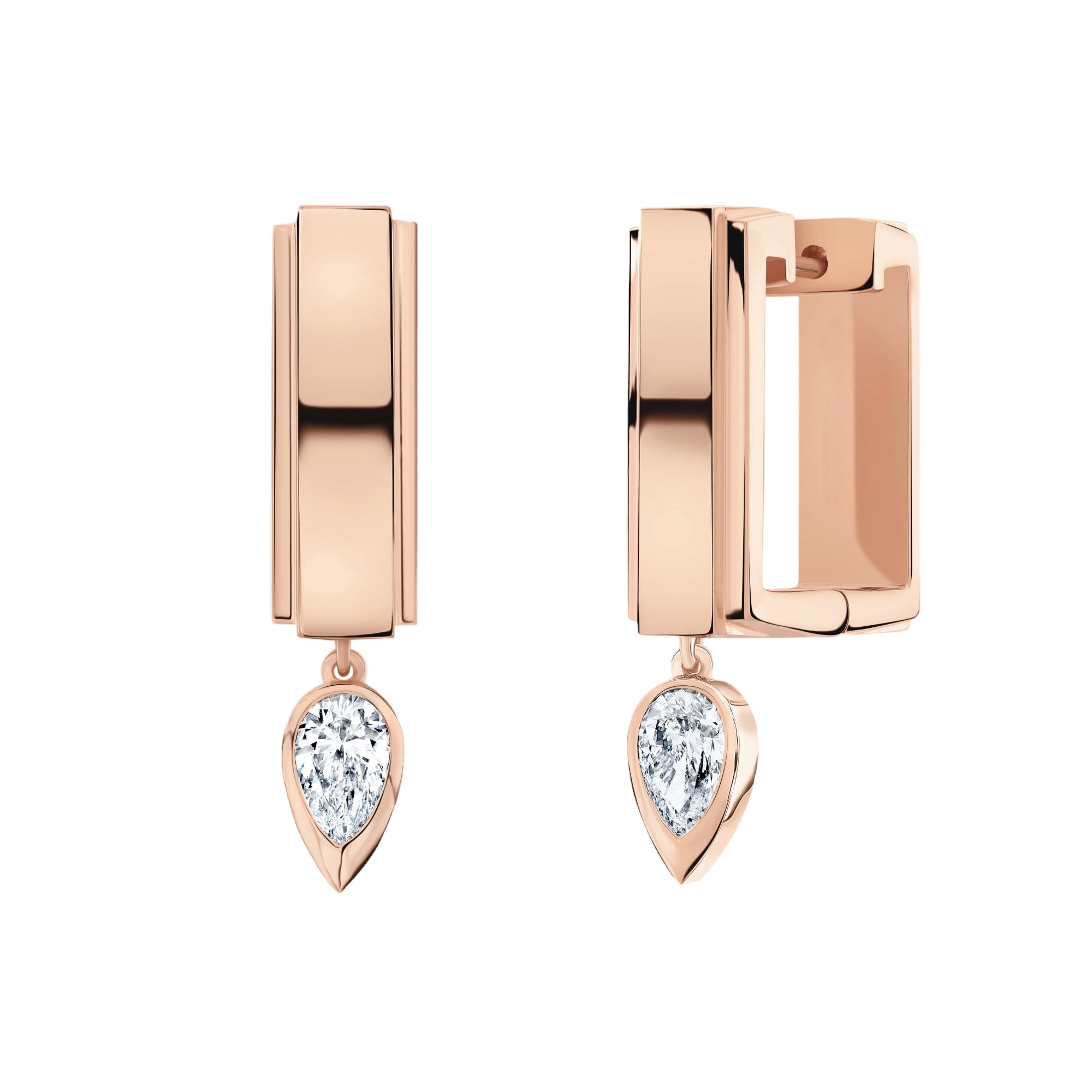 Pears-Hoop Drop Earrings