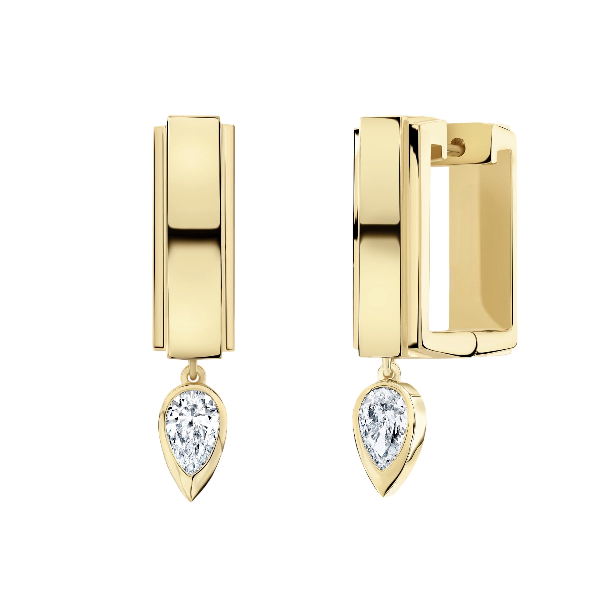 Pears-Hoop Drop Earrings