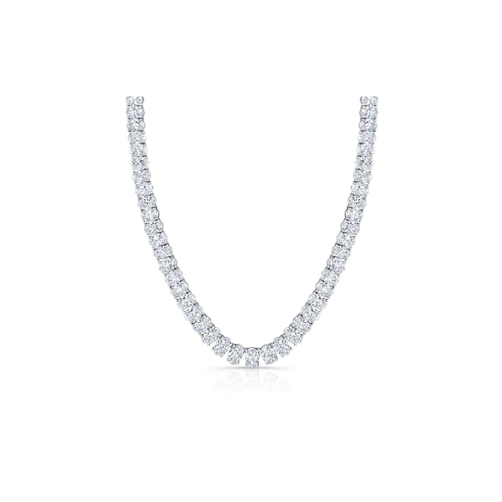Oval Shape Tennis Necklace
