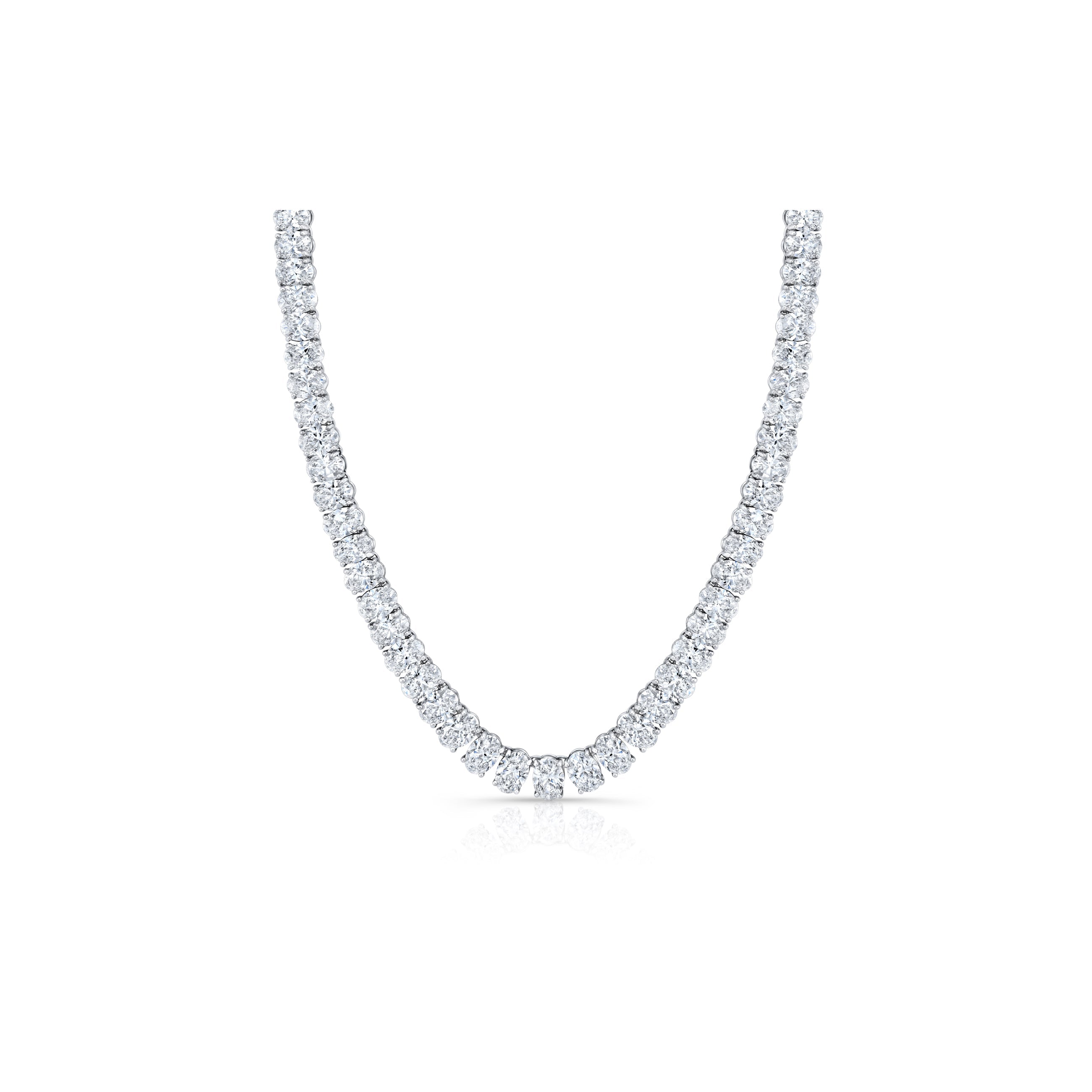 Oval Shape Tennis Necklace