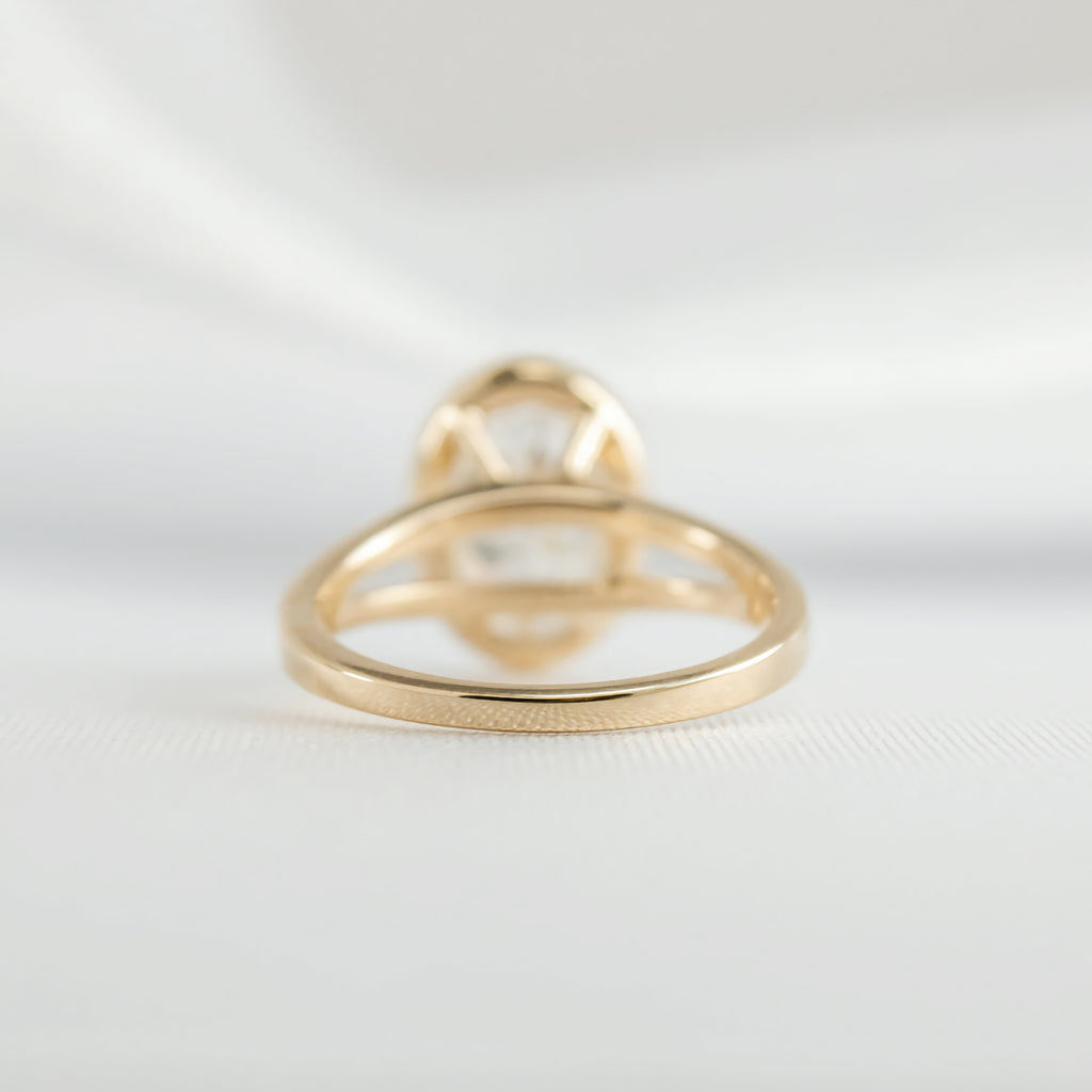 Oval Solitaire Bezel Ring