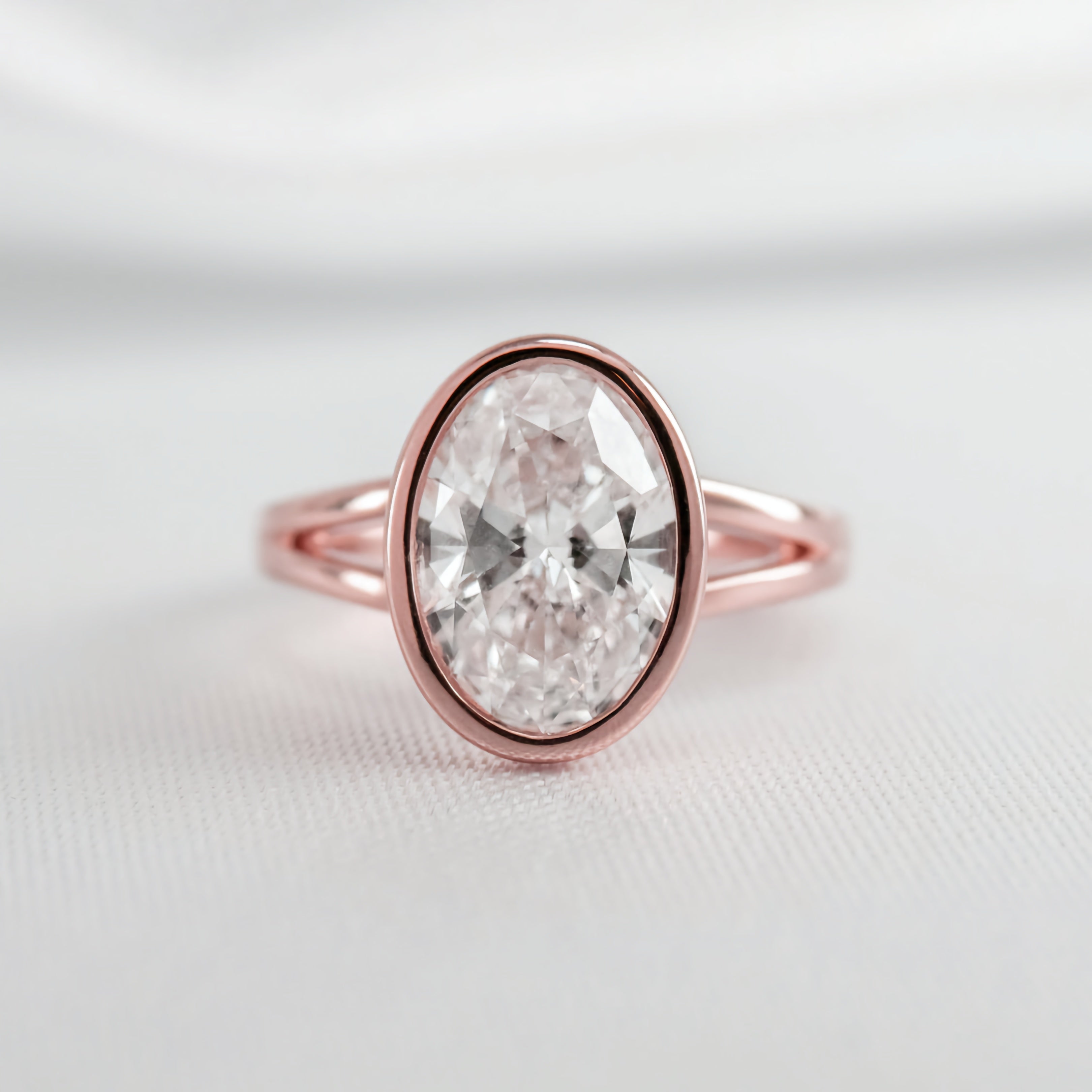 Oval Solitaire Bezel Ring