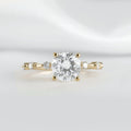 Round Solitaire Ring With Diamond Band