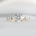 Round Solitaire Ring with Mix Band