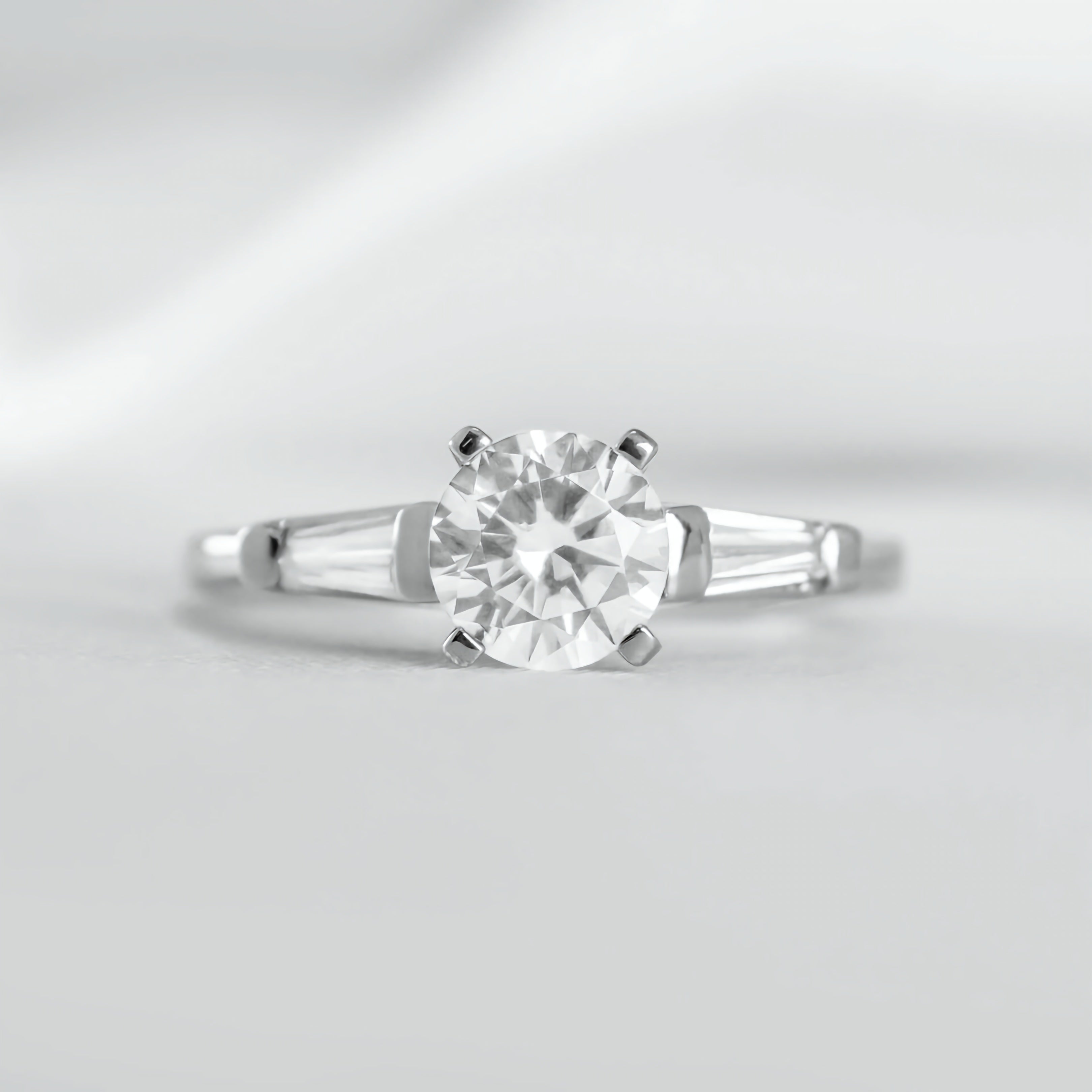 Three Stone Ring with Baguette