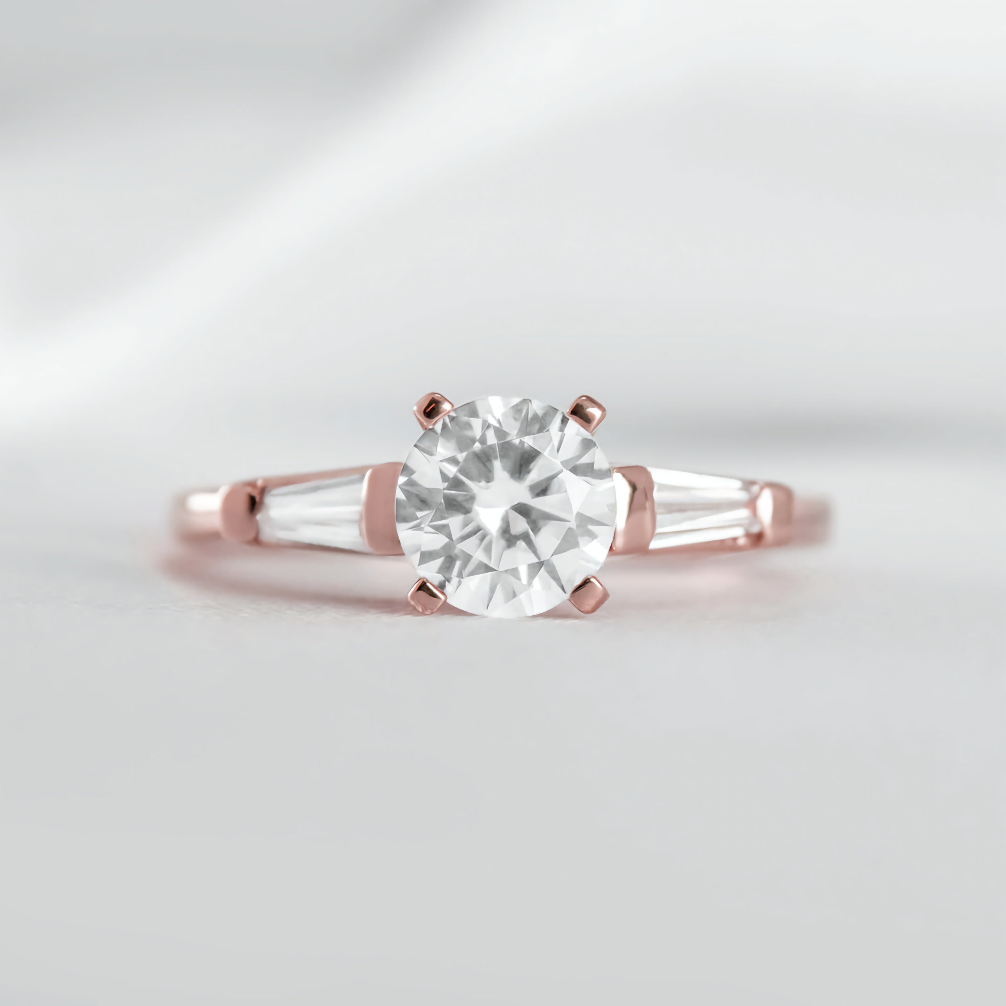 Three Stone Ring with Baguette