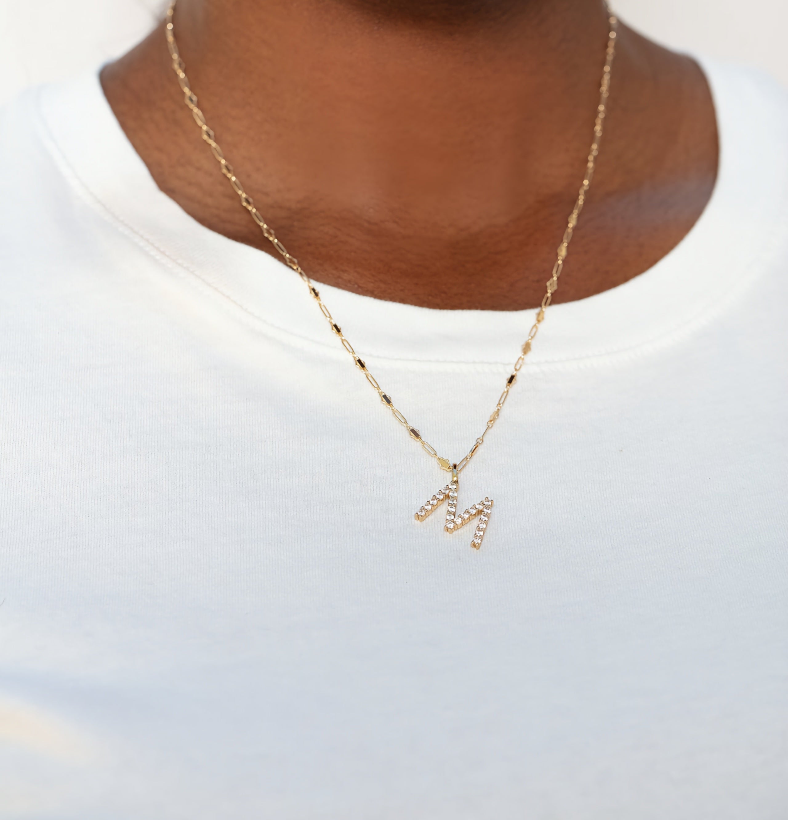 Initial Charm Diamond Pendant (capital letters)