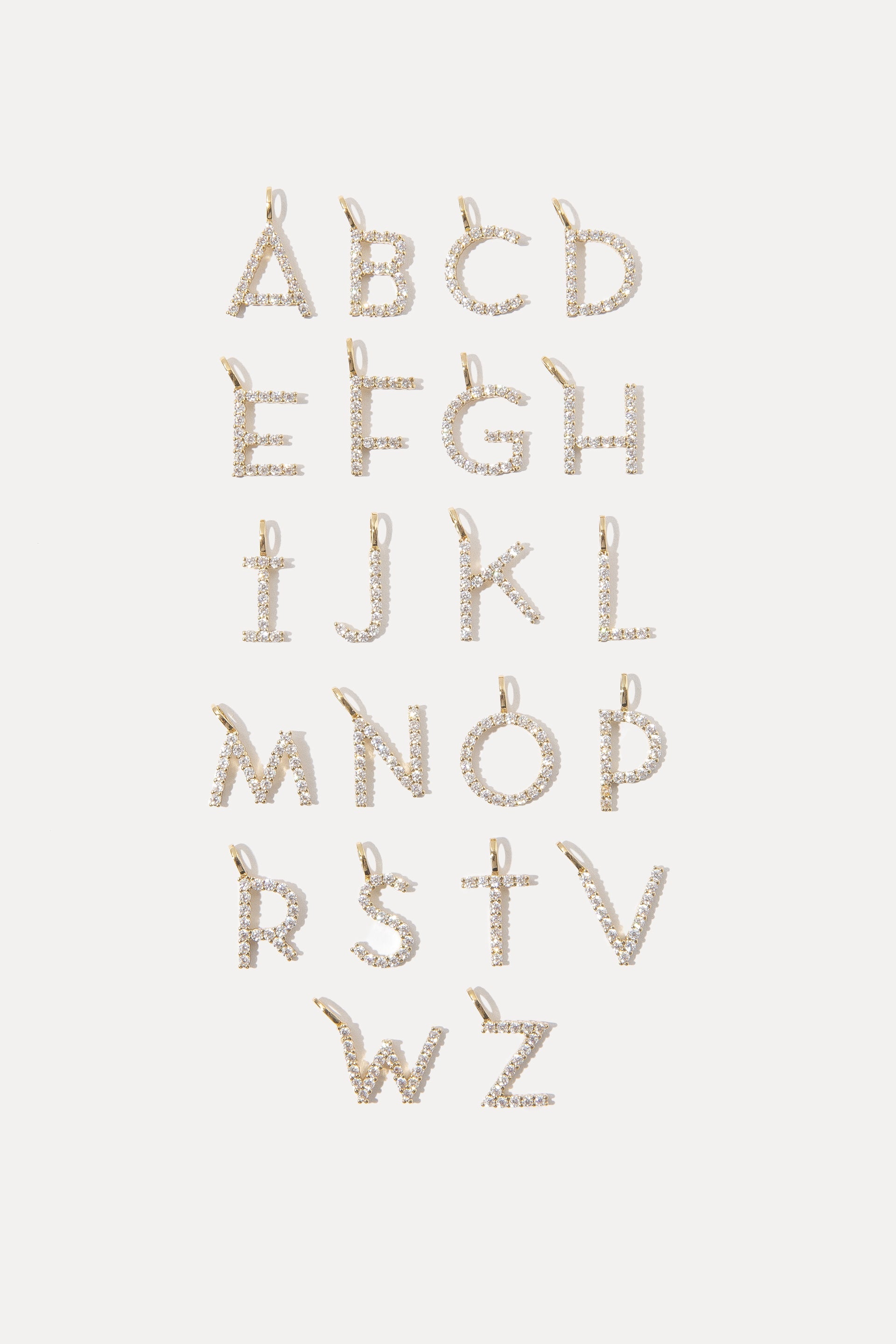 Initial Charm Diamond Pendant (capital letters)