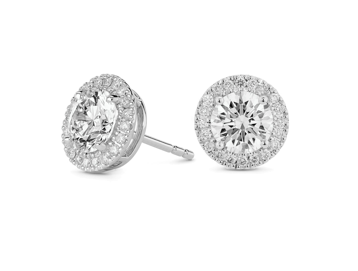 Round Halo Stud Earrings