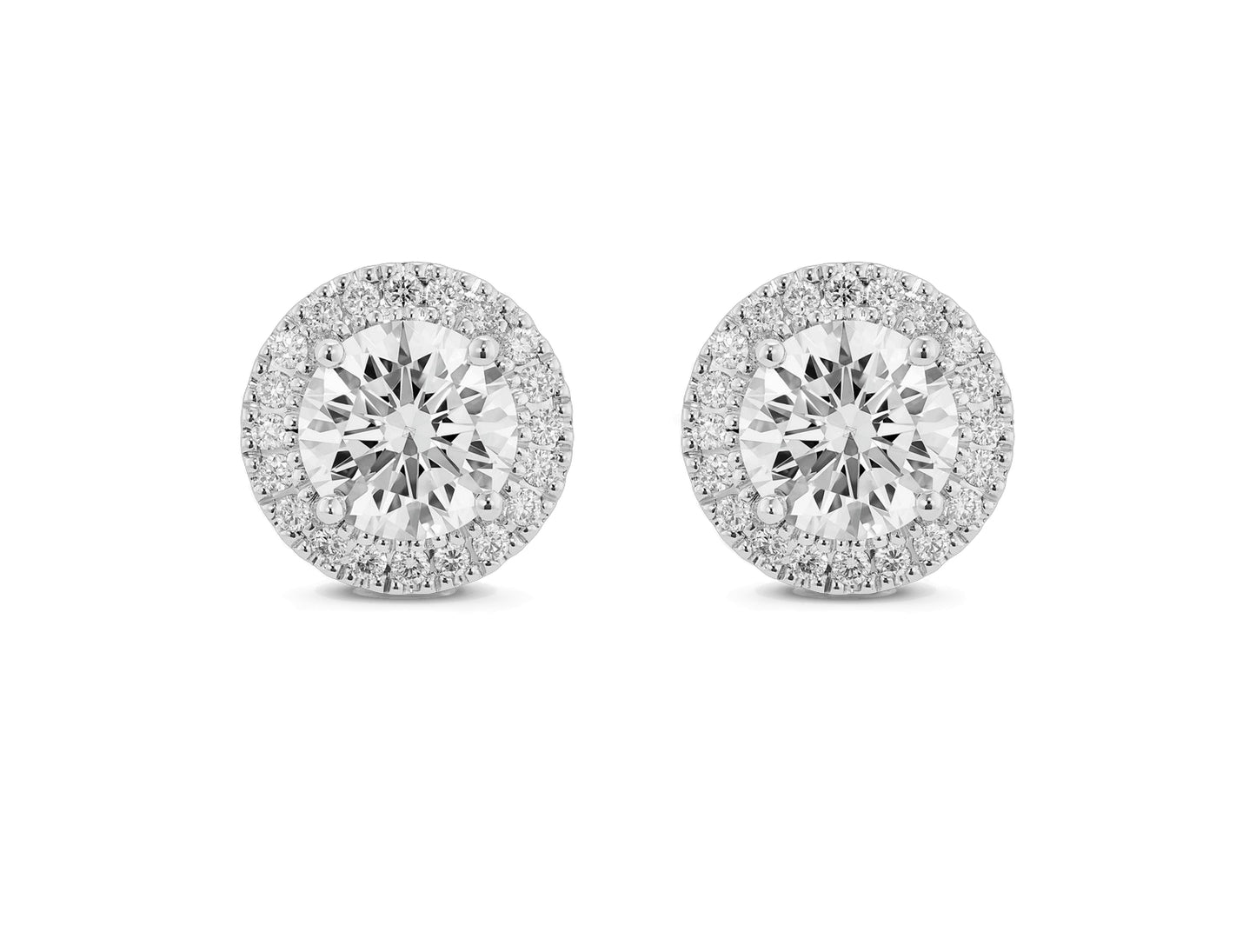 Round Halo Stud Earrings