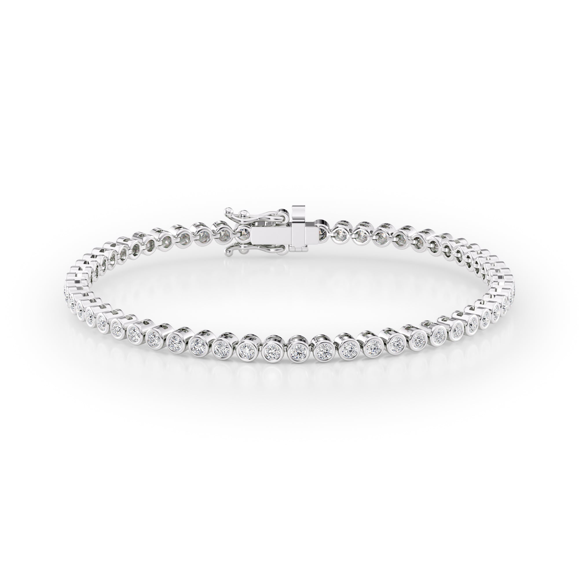 Love Bezel Tennis Bracelet Round