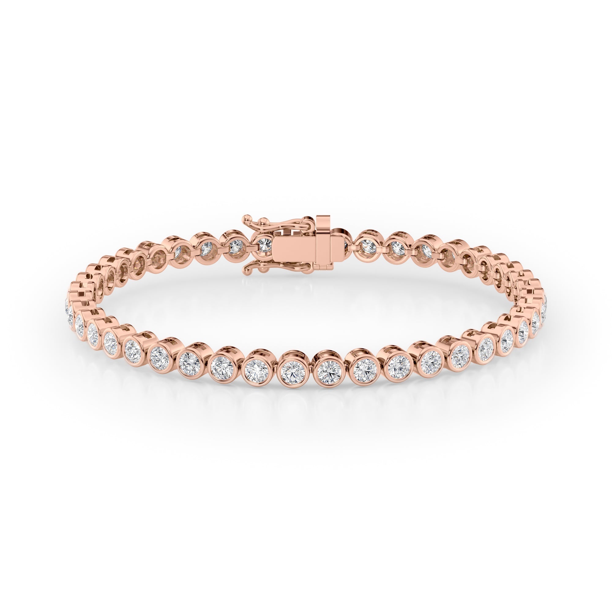 Love Bezel Tennis Bracelet Round