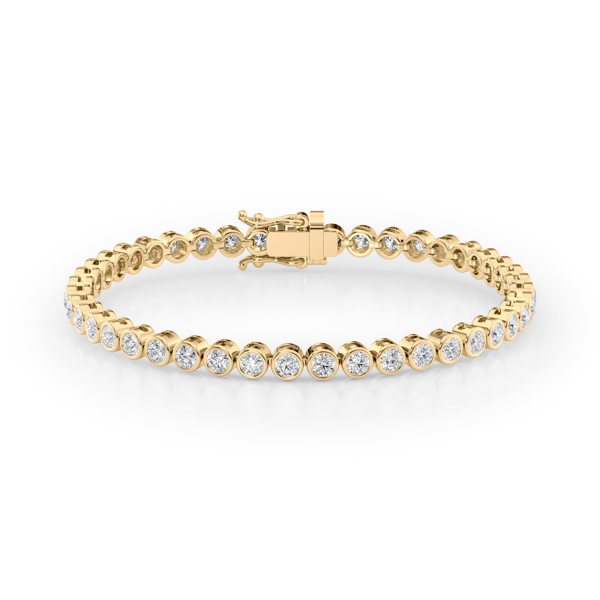 Love Bezel Tennis Bracelet Round