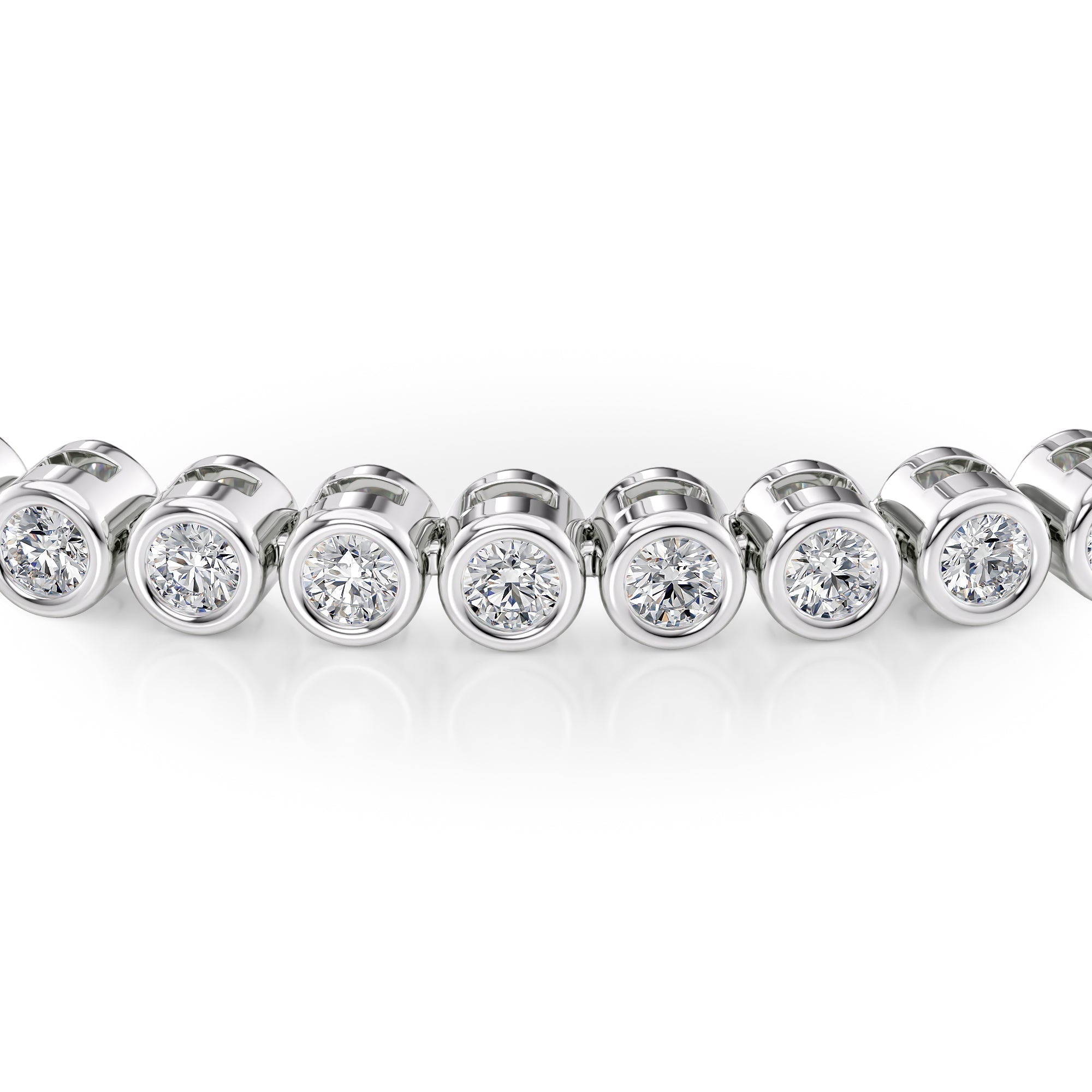 Love Bezel Tennis Bracelet Round