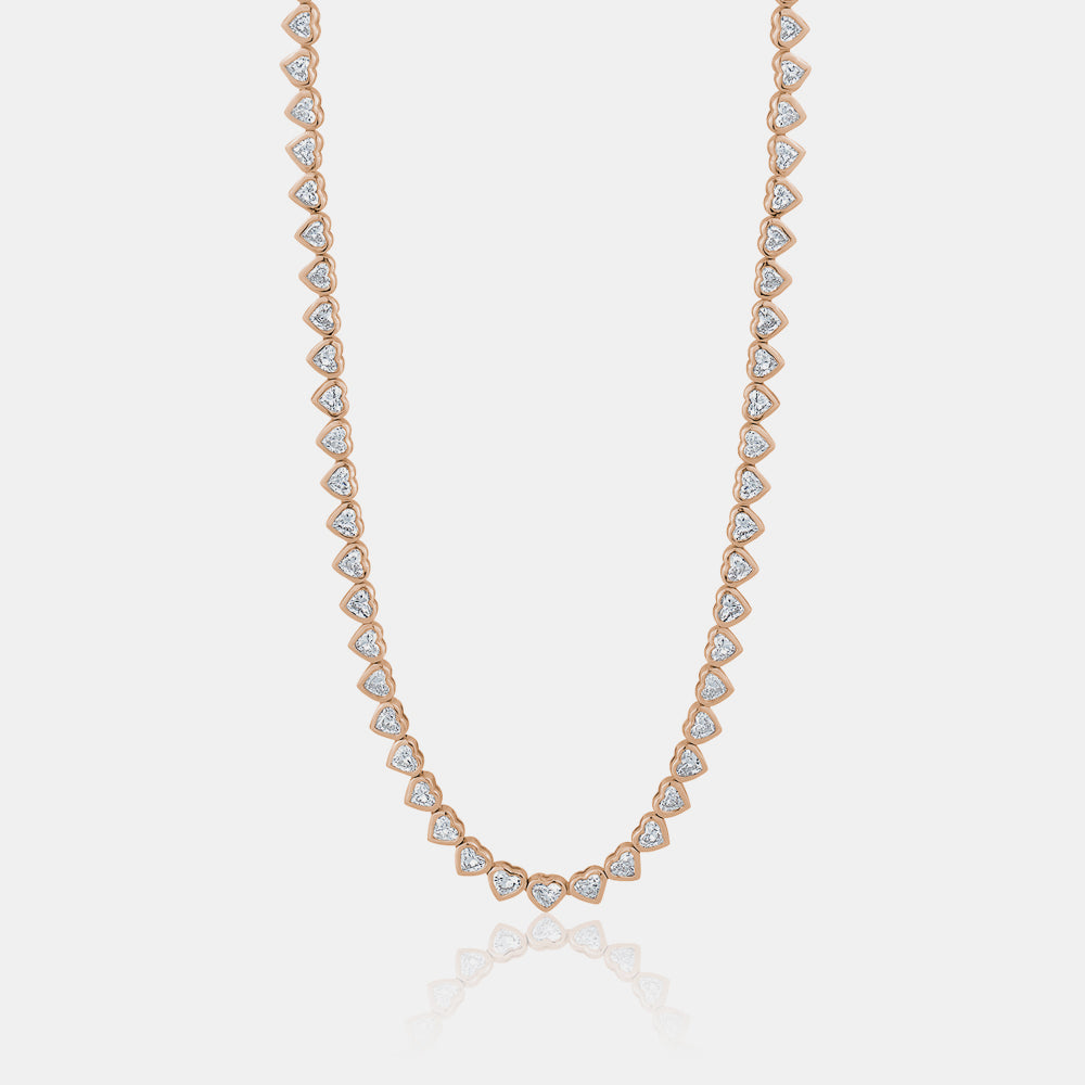 Heart Bezel Tennis Necklace