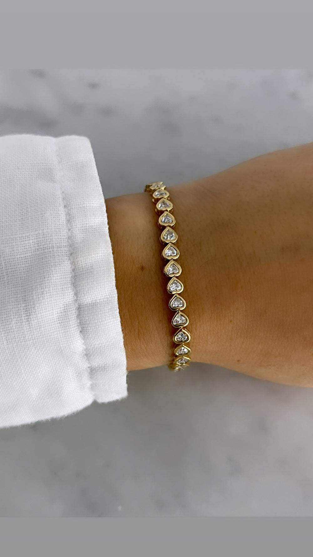 Heart Shape Bezel Tennis Bracelet