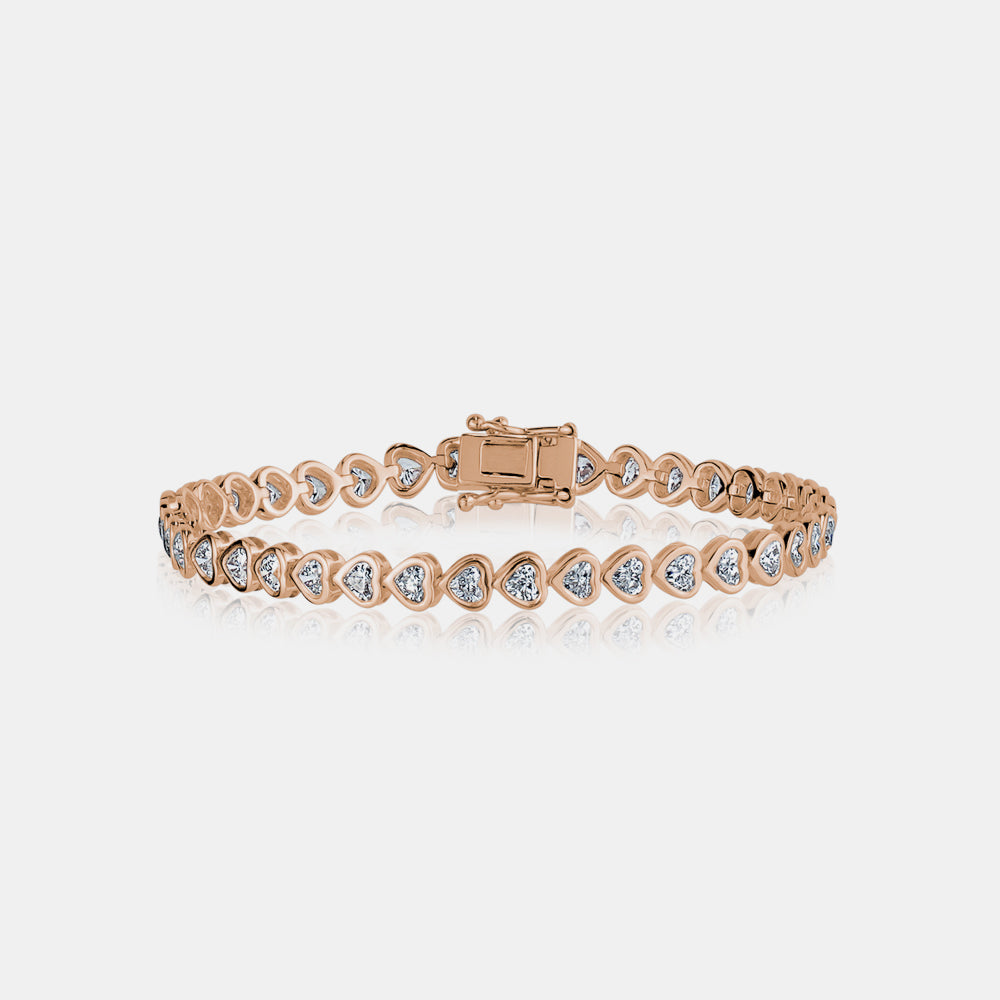 Heart Shape Bezel Tennis Bracelet