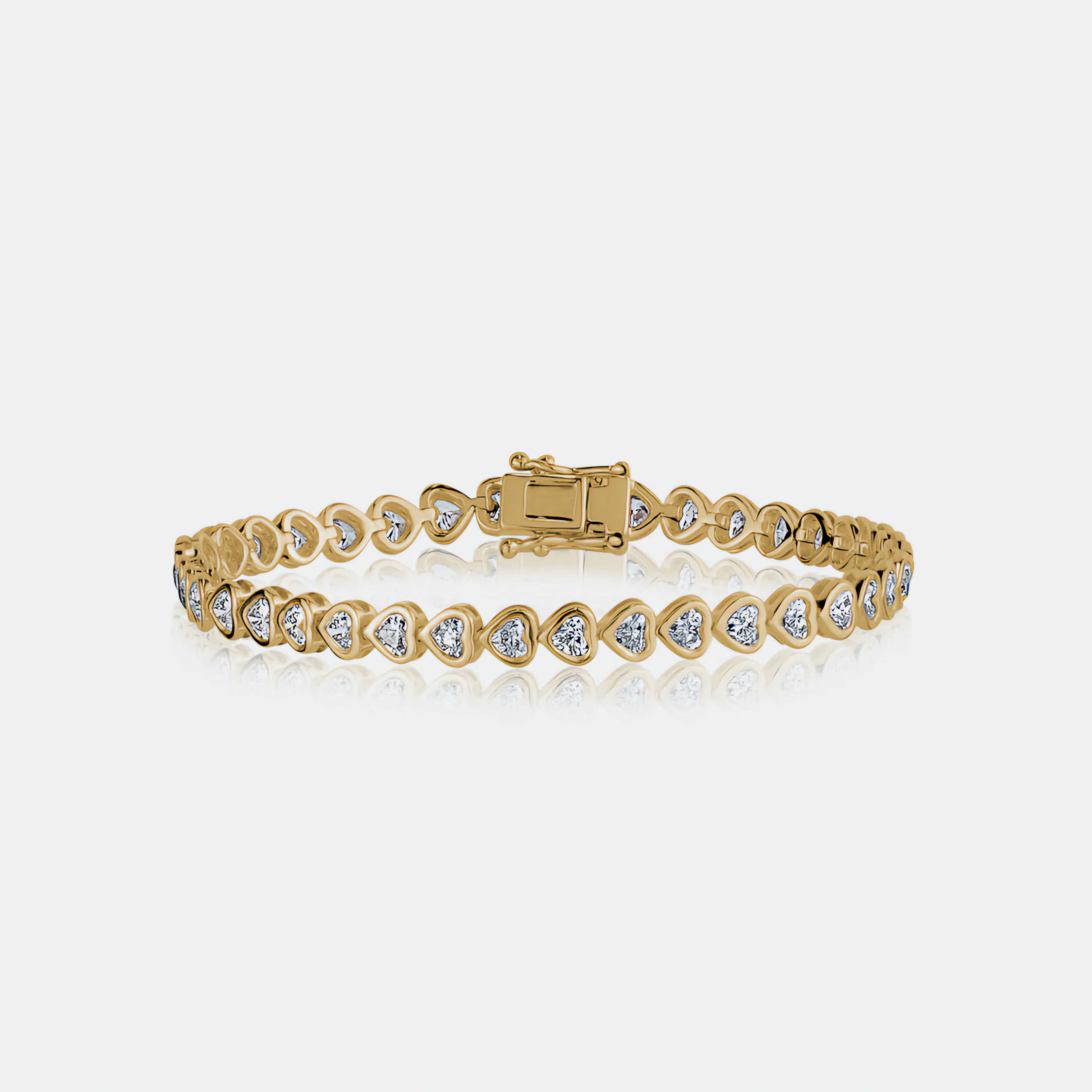 Heart Shape Bezel Tennis Bracelet