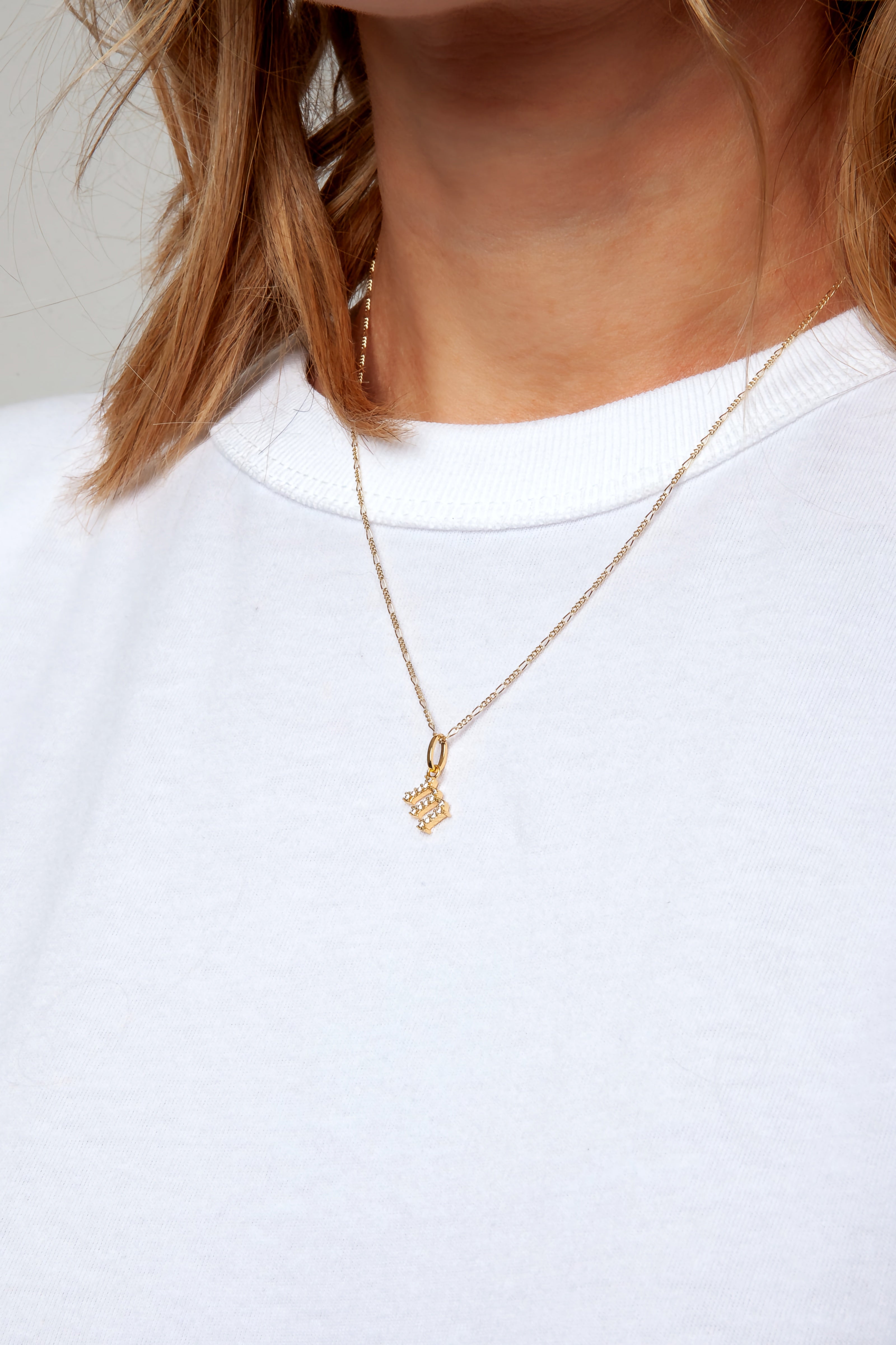 Initial Charm Diamond Pendant (Gothik Letters)