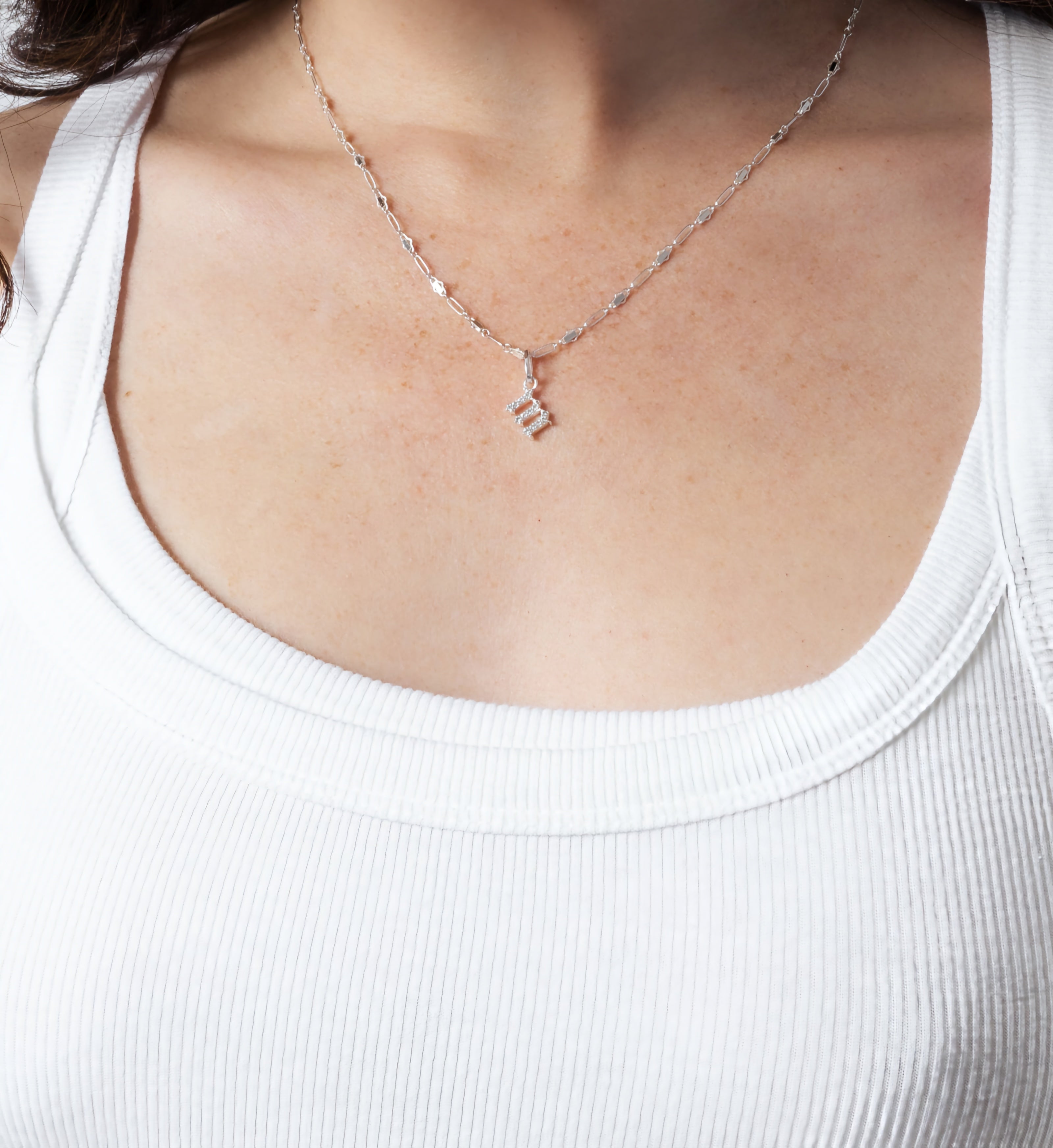 Initial Charm Diamond Pendant (Gothik Letters)