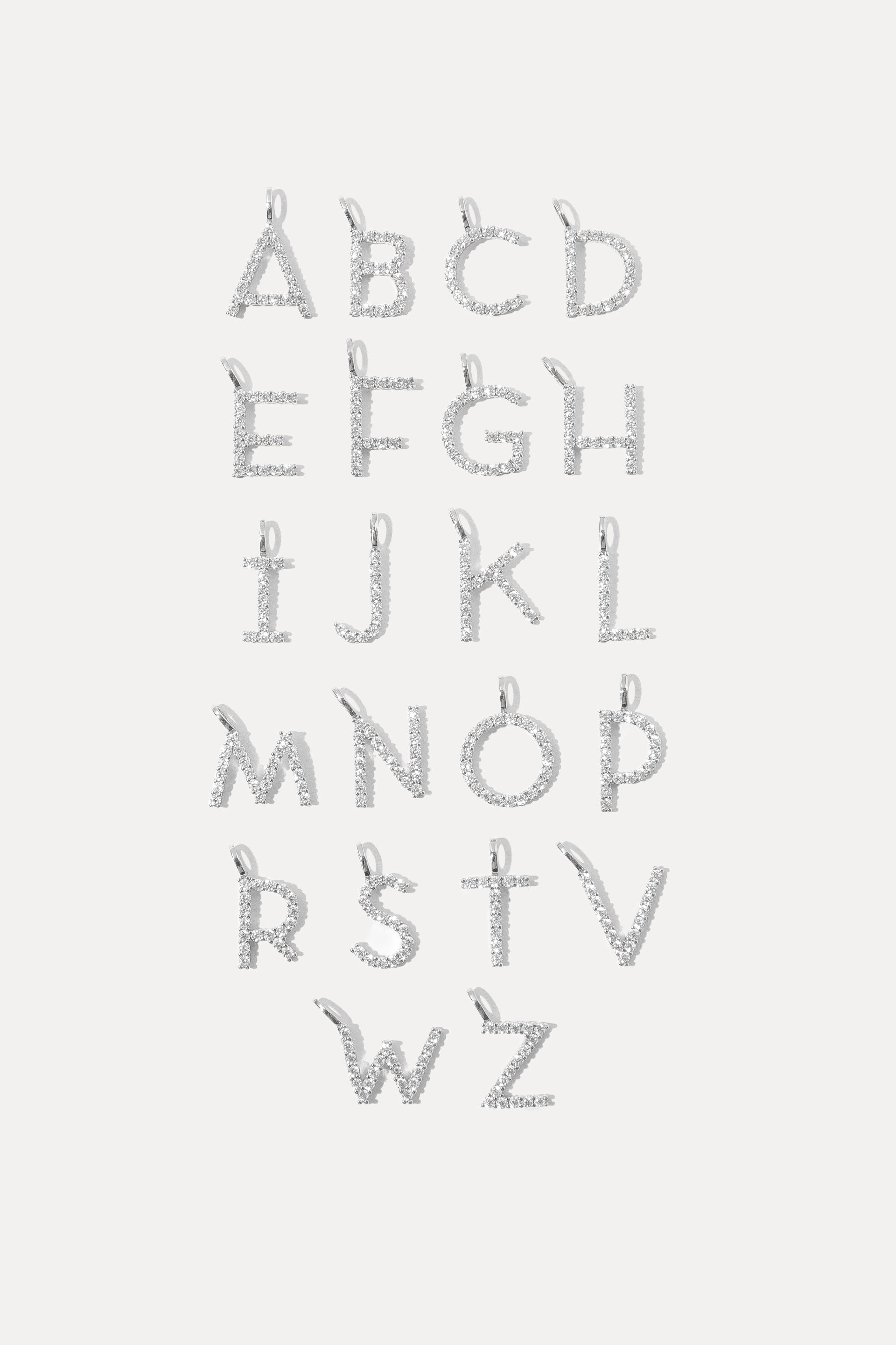 Initial Charm Diamond Pendant (capital letters)