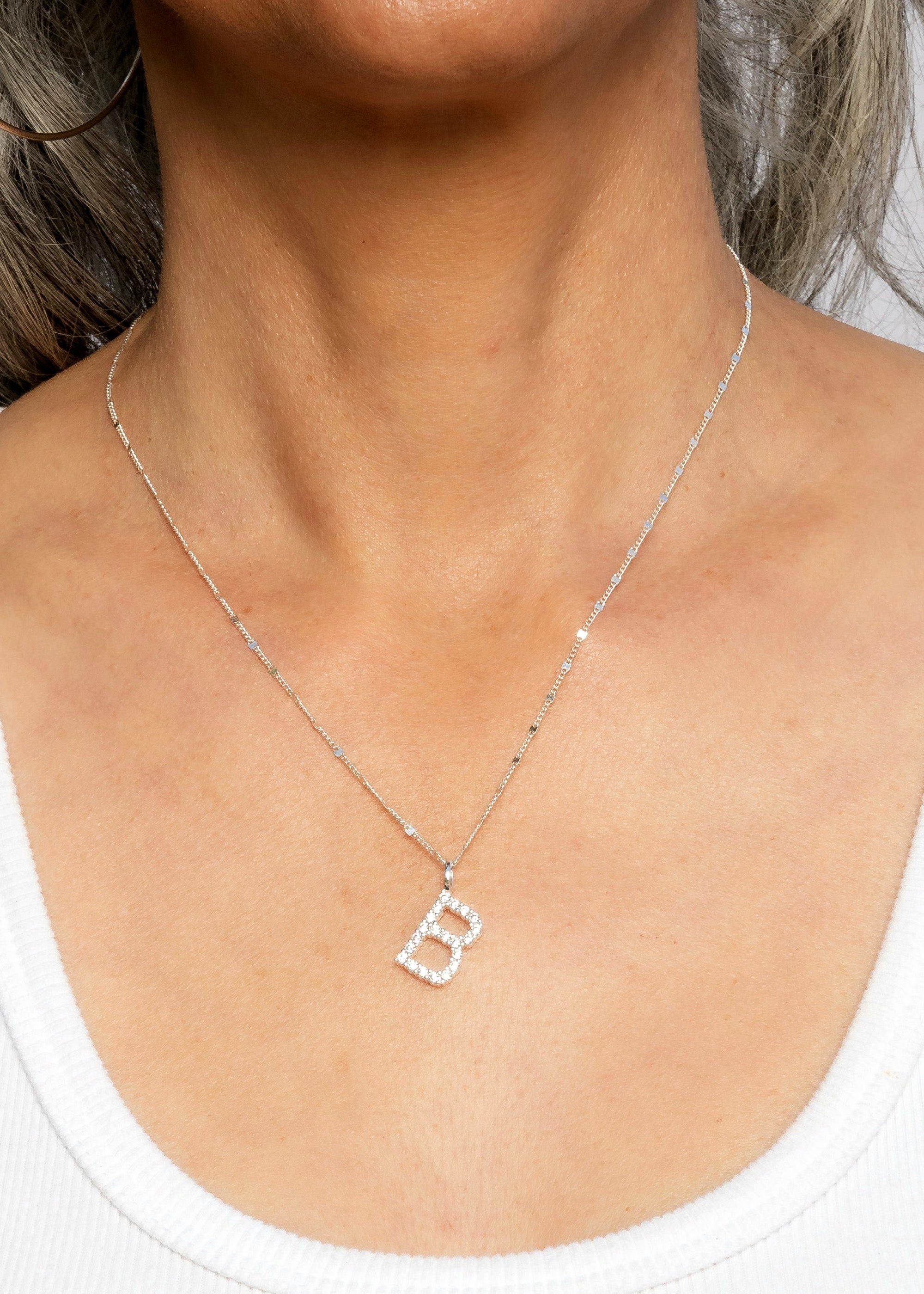 Initial Charm Diamond Pendant (capital letters)
