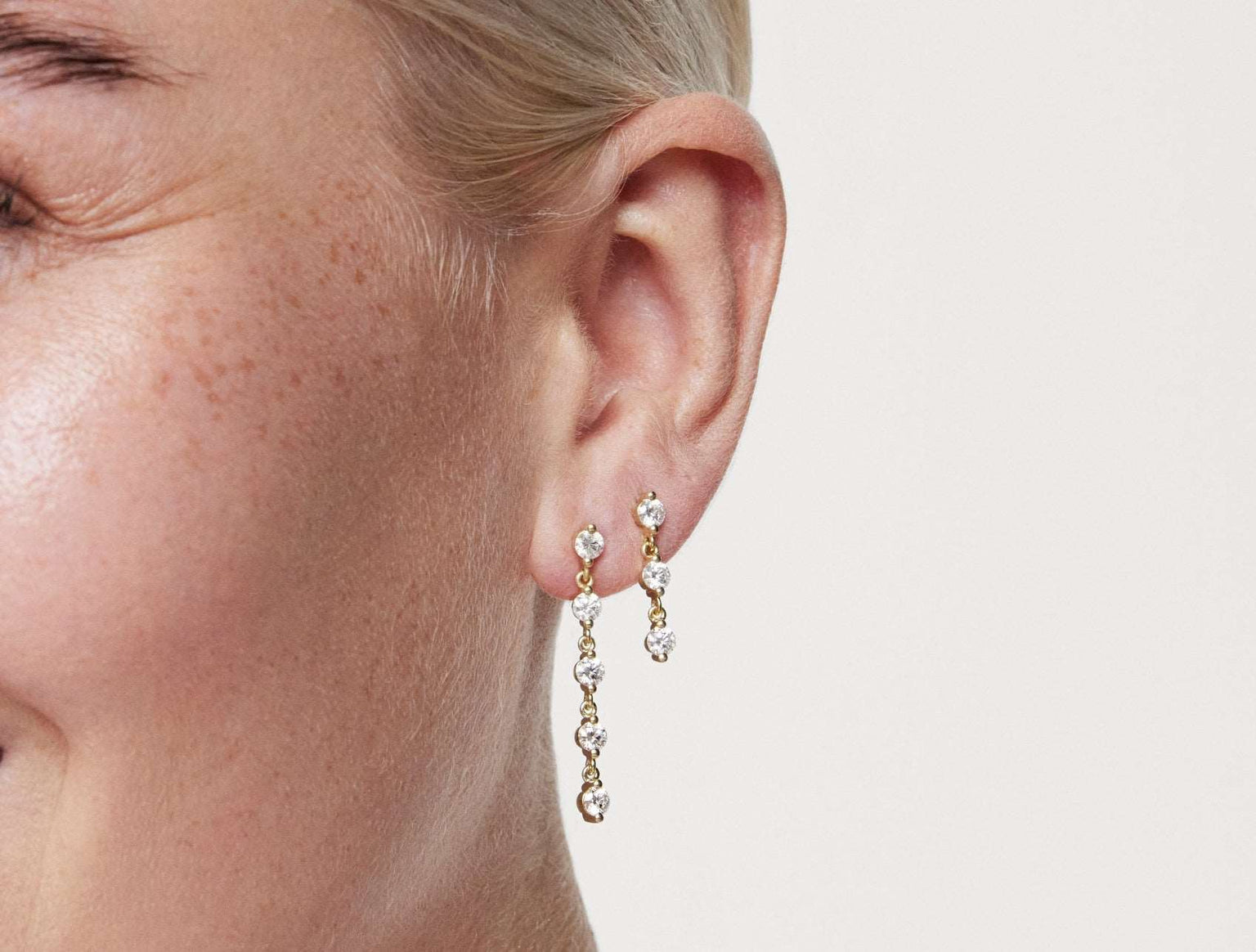 Round Long Drop Earrings