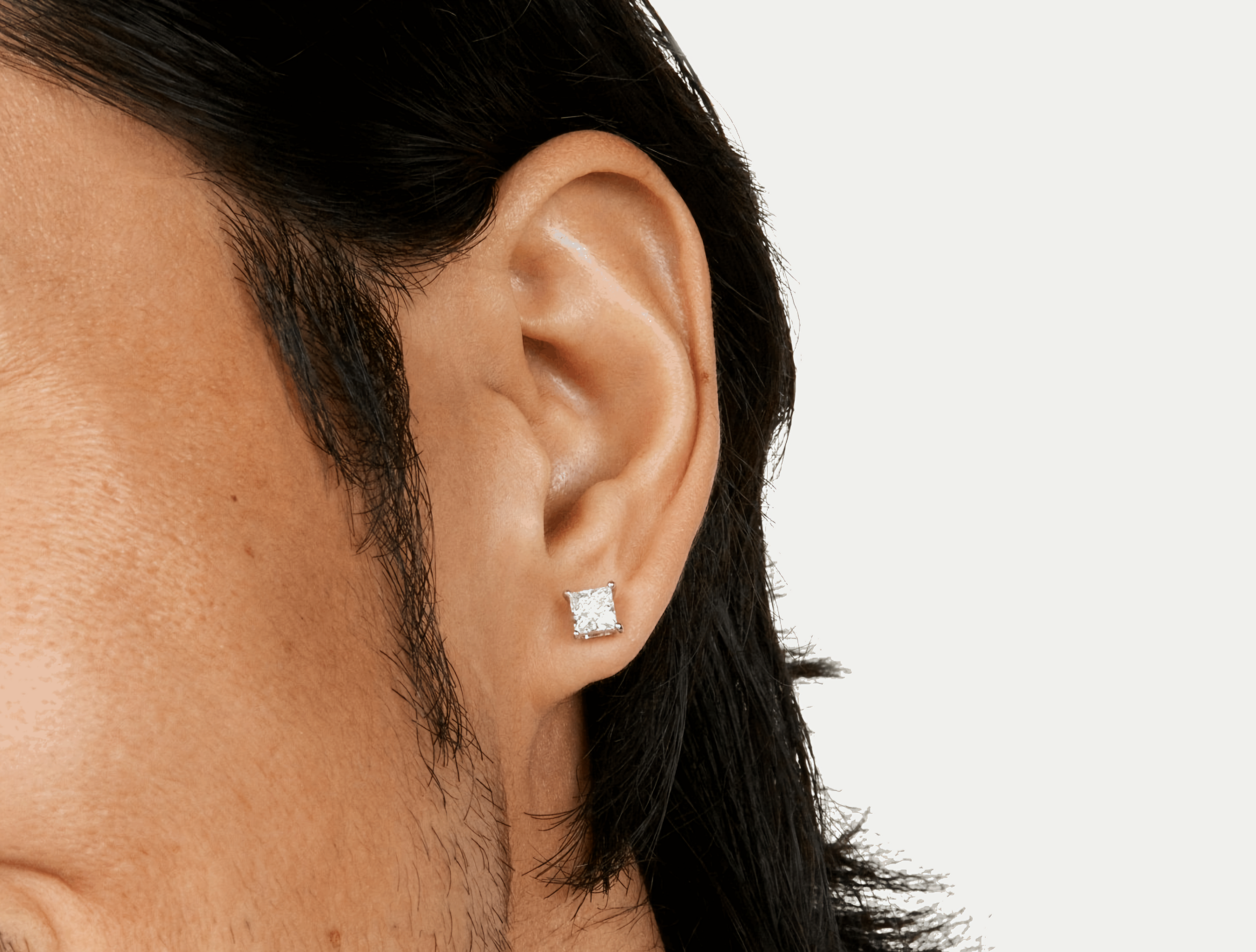 Princess Cut Stud Earrings
