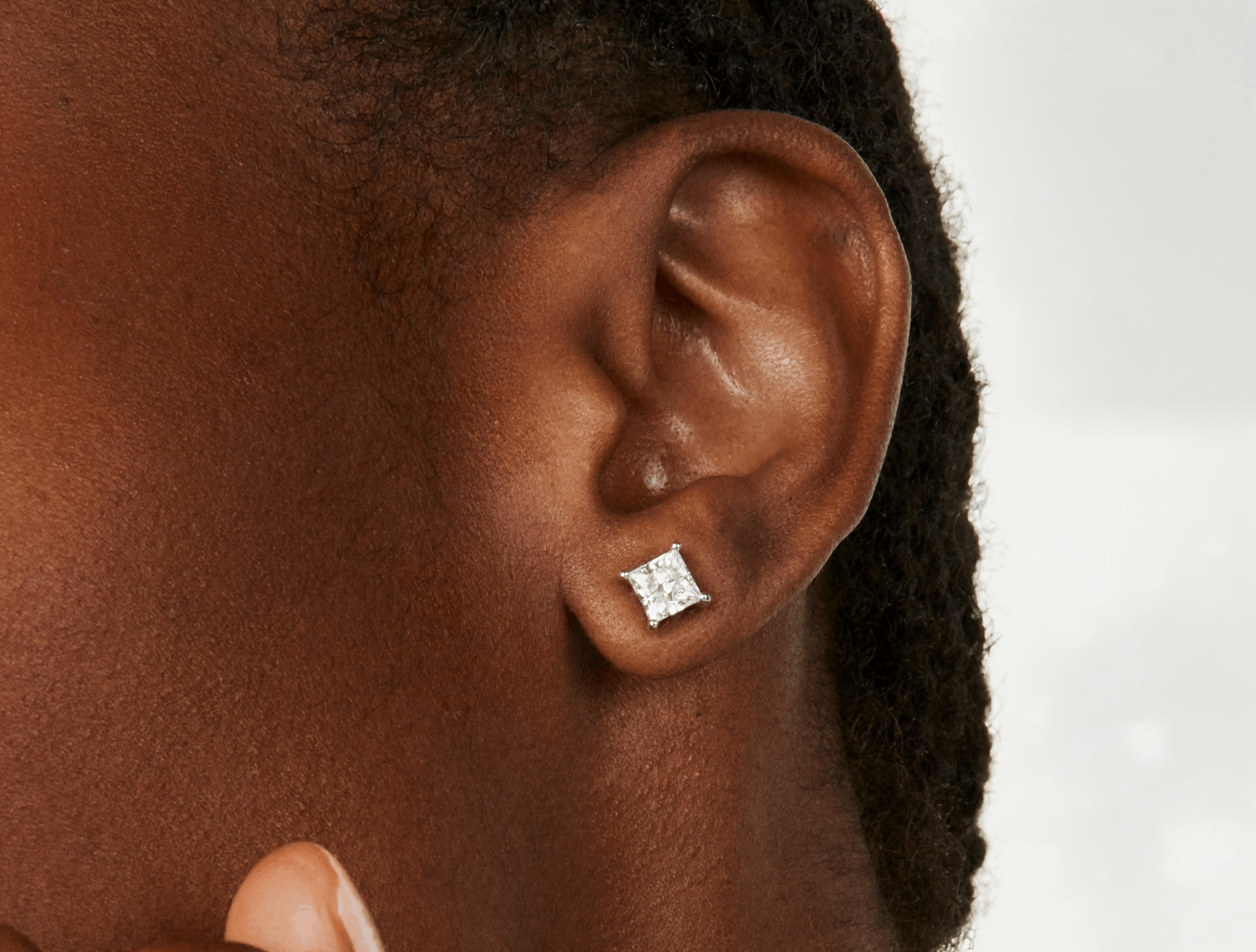 Princess Cut Stud Earrings