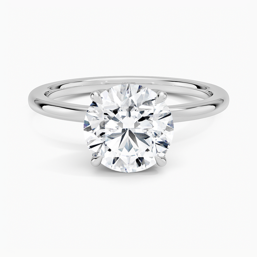 Petal Solitaire Ring Hidden Halo