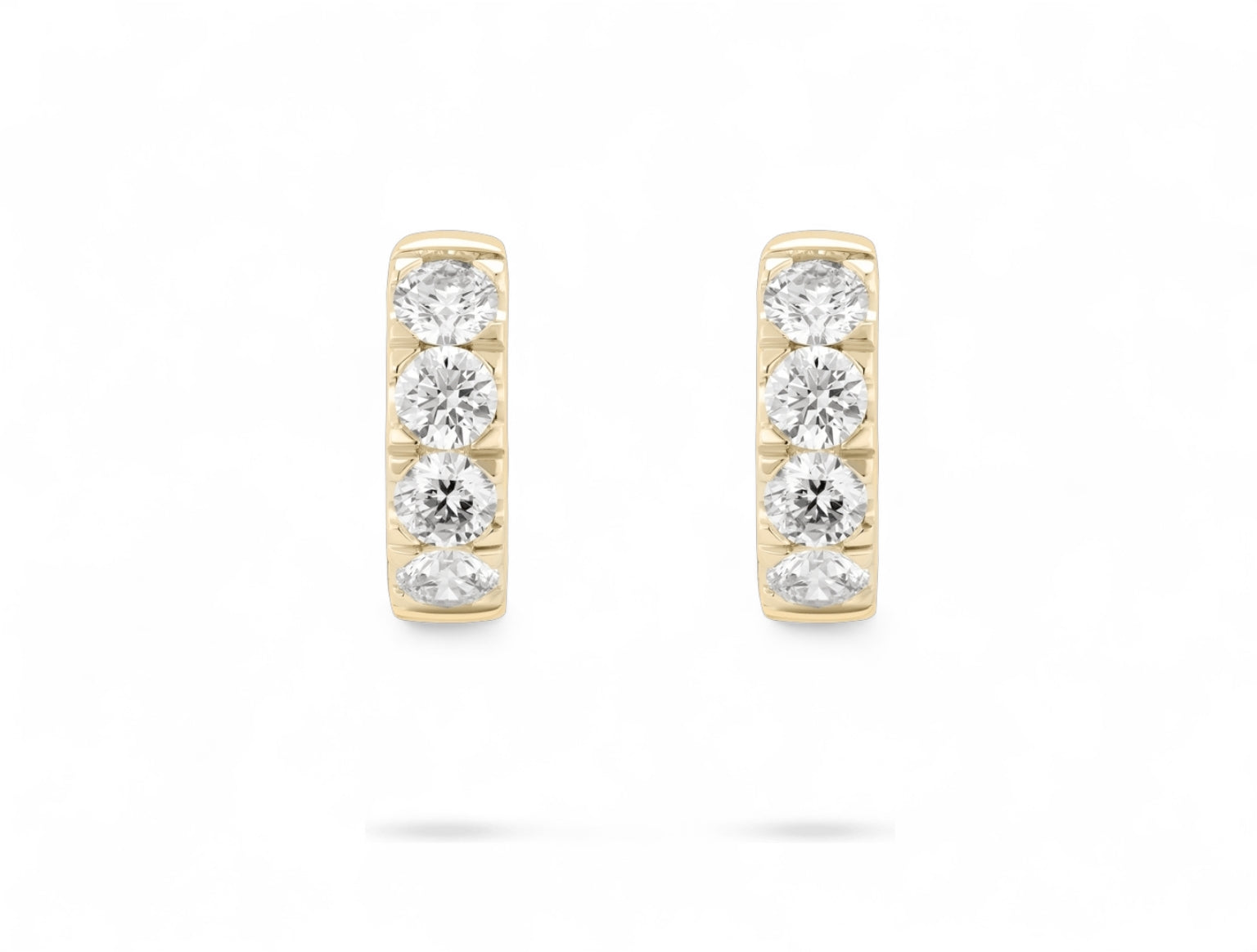 Round Hoop Pave Earrings