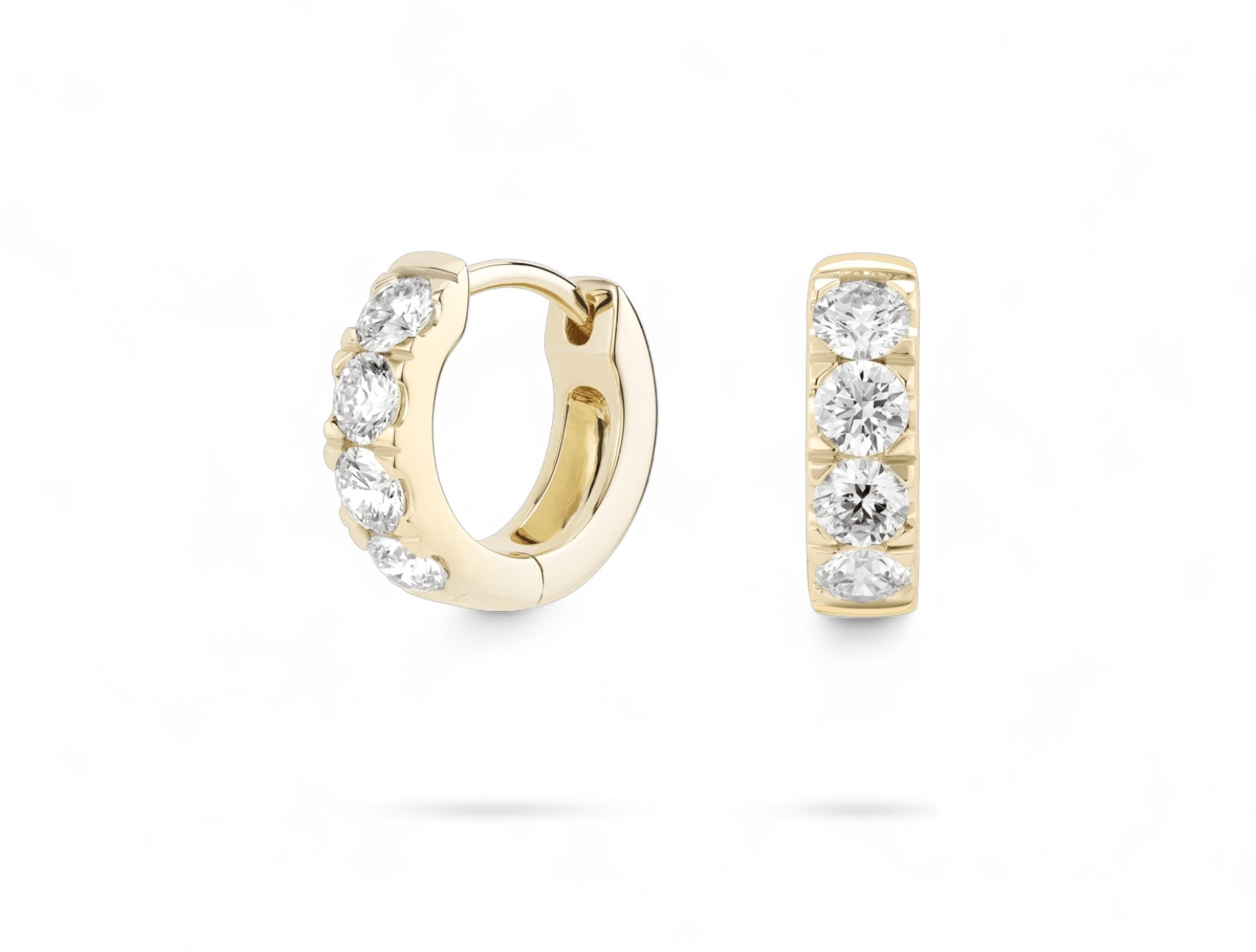 Round Hoop Pave Earrings