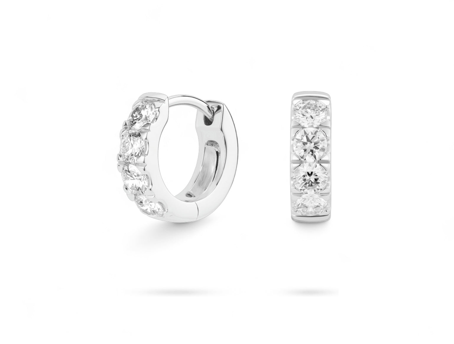 Round Hoop Pave Earrings