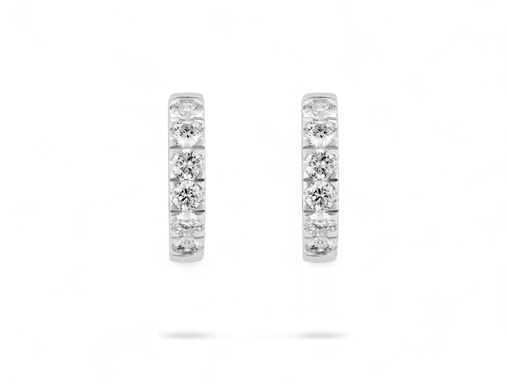 Round Hoop Pave Earrings