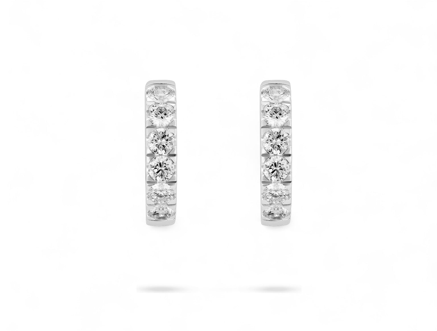 Round Hoop Pave Earrings