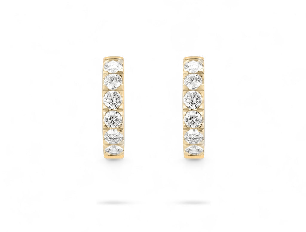Round Hoop Pave Earrings