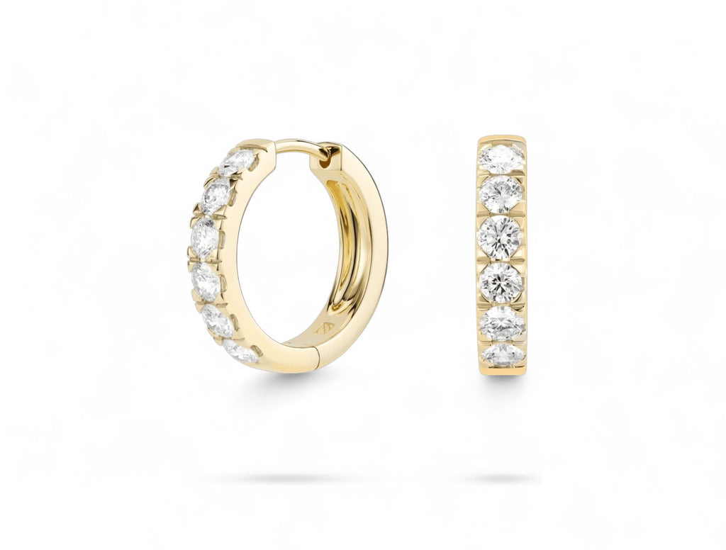 Round Hoop Pave Earrings