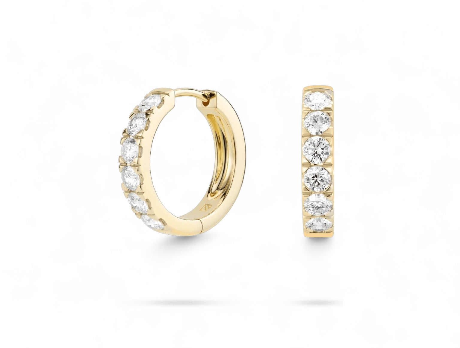 Round Hoop Pave Earrings