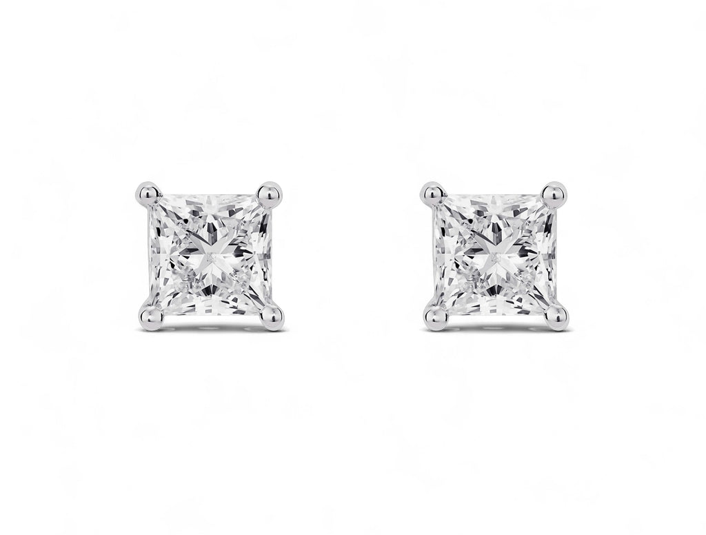 Princess Cut Stud Earrings