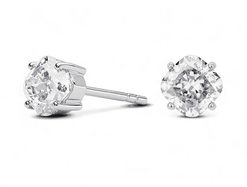 Cusion Cut Stud Earrings