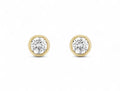 Round Bezel Stud Earrings