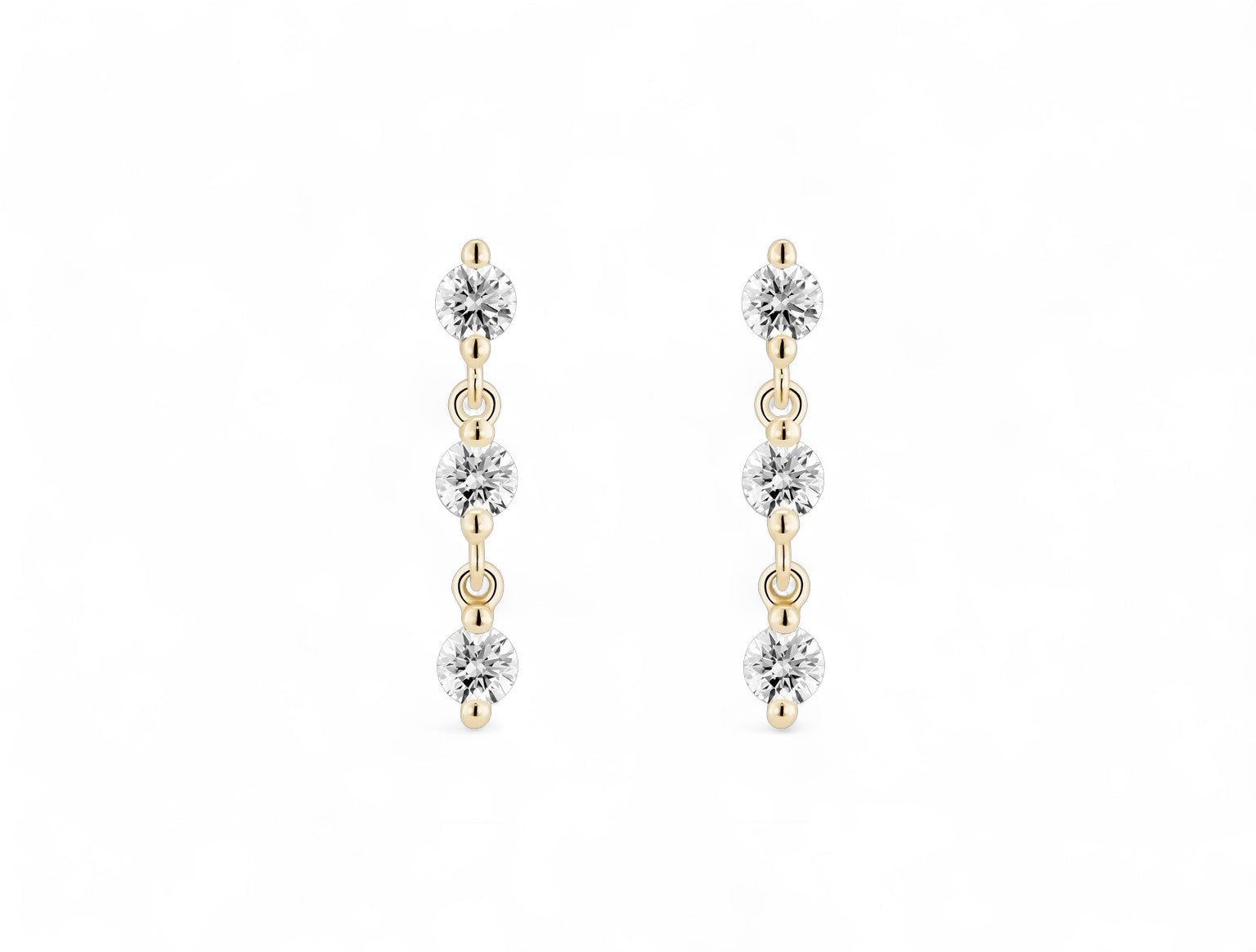 Round Long Drop Earrings