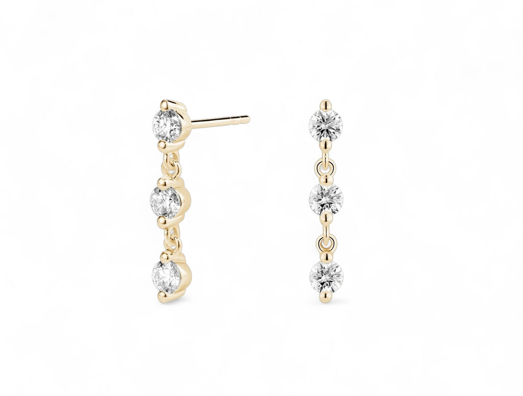 Round Long Drop Earrings
