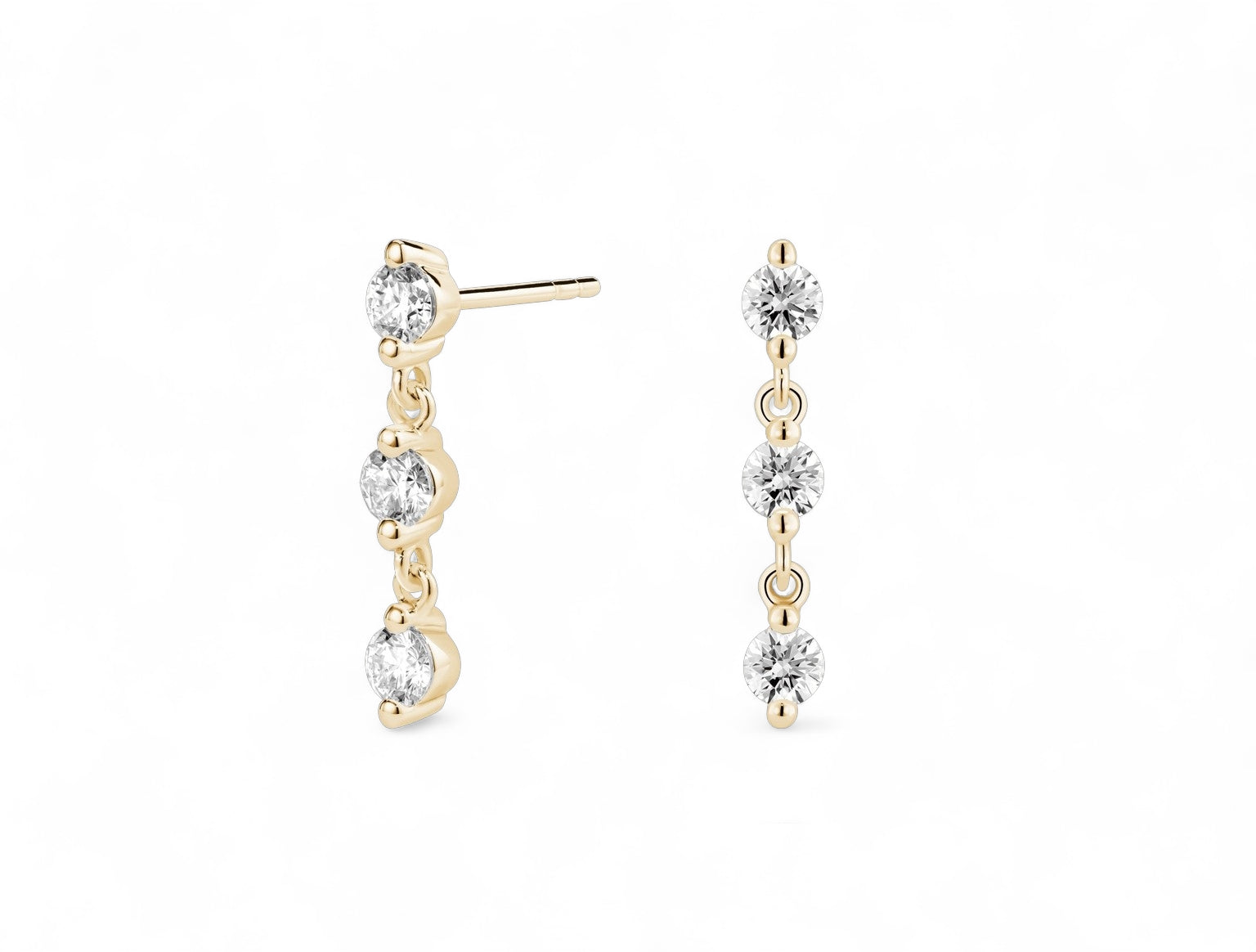 Round Long Drop Earrings