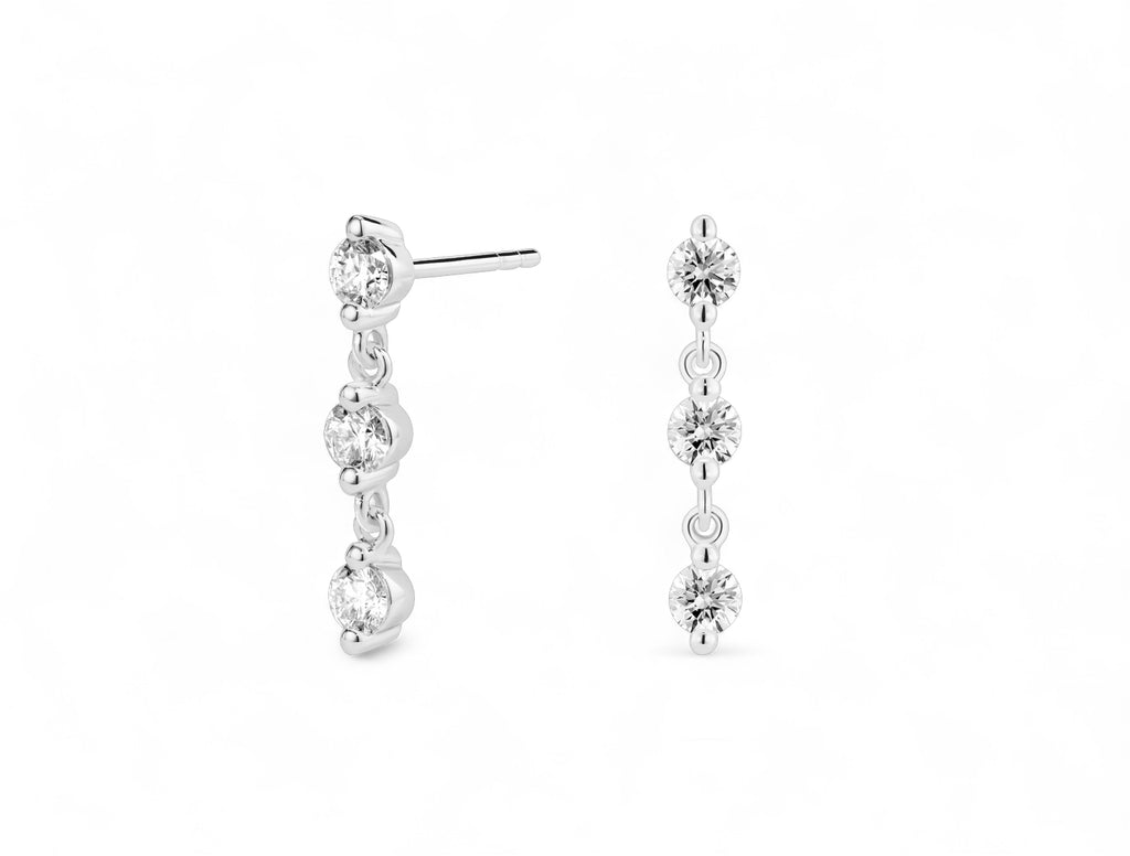 Round Long Drop Earrings