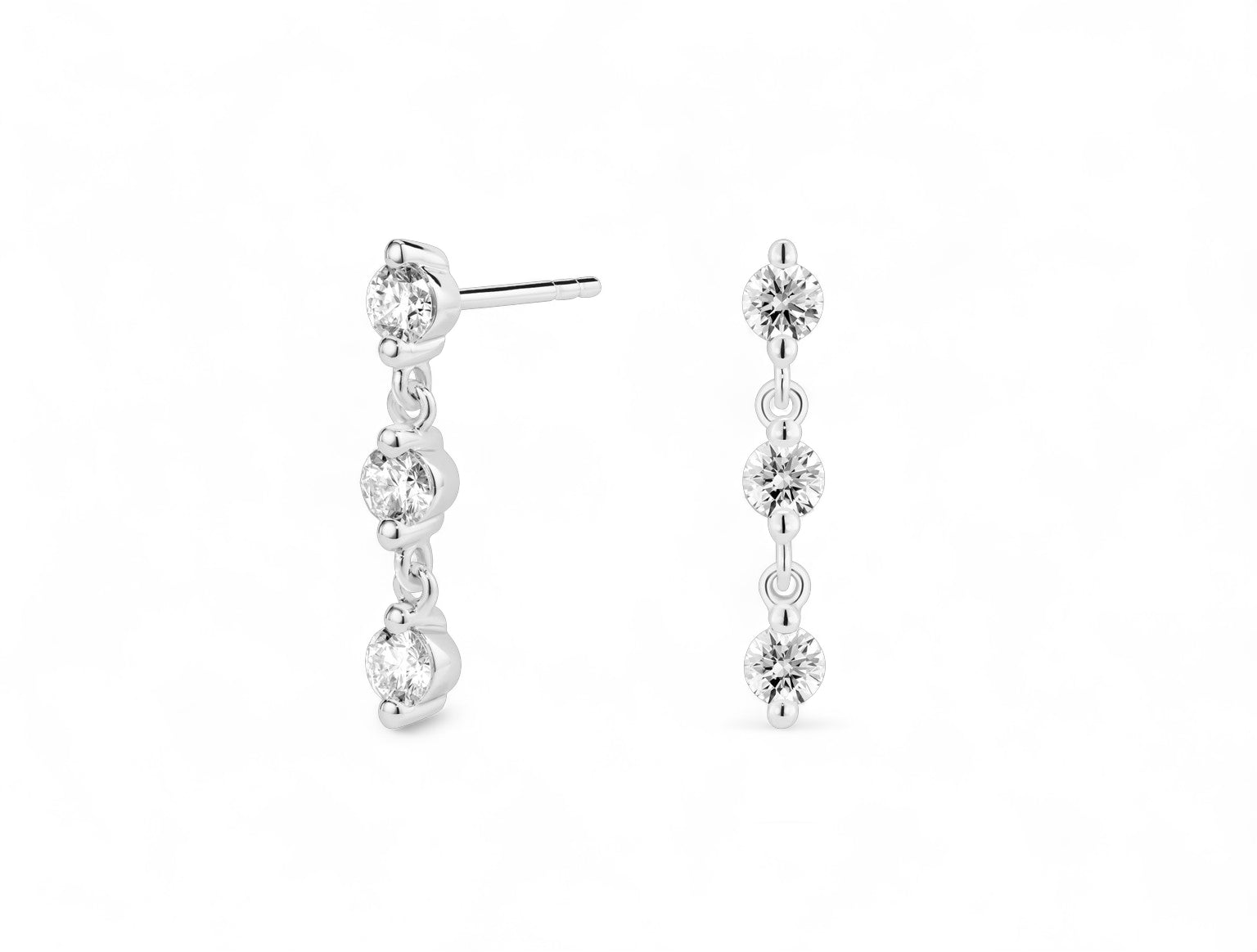 Round Long Drop Earrings