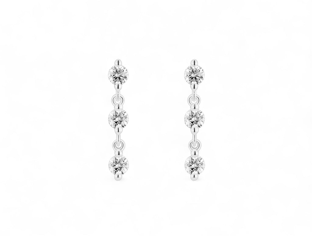 Round Long Drop Earrings