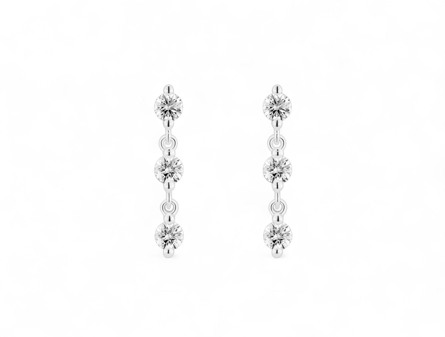 Round Long Drop Earrings
