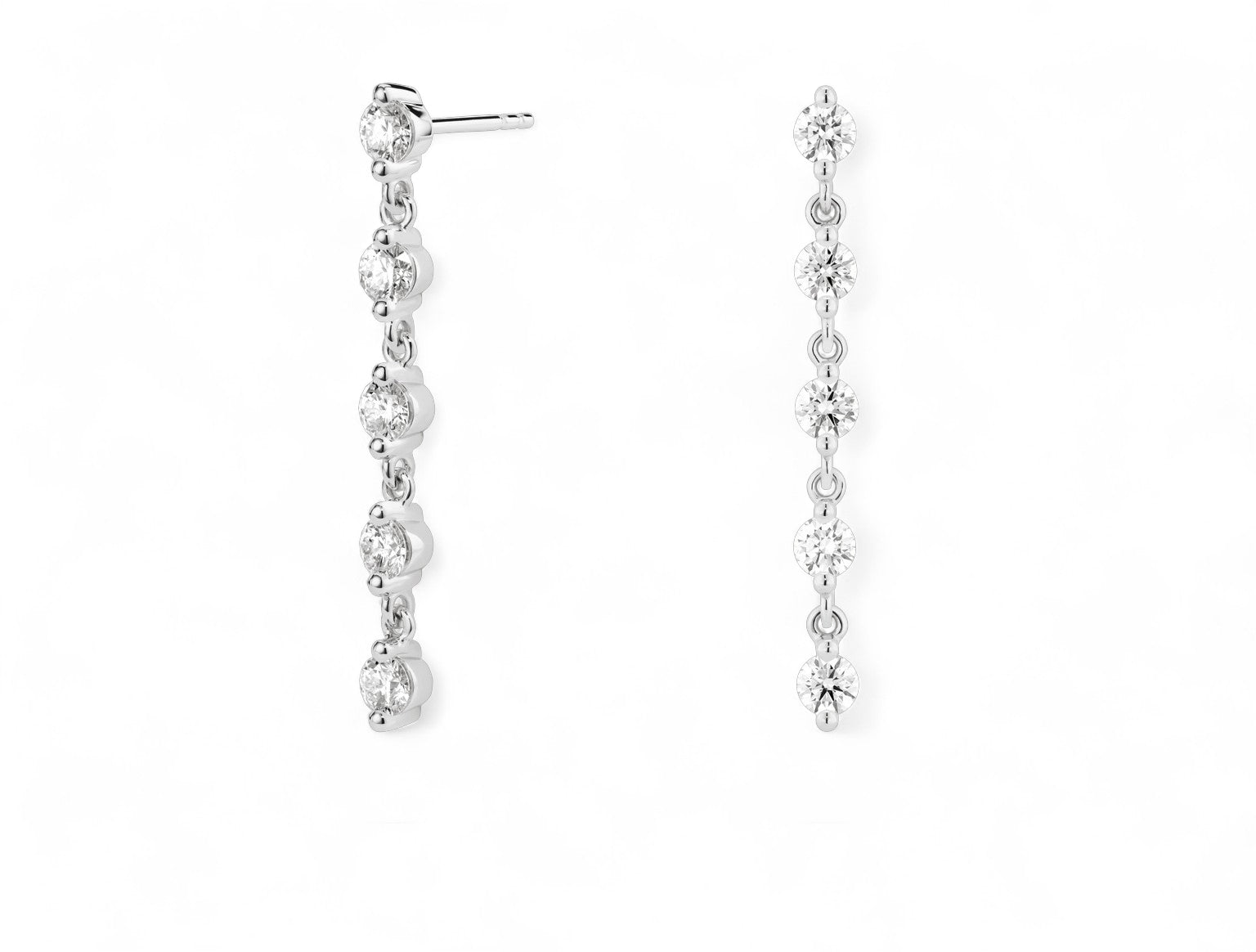 Round Long Drop Earrings