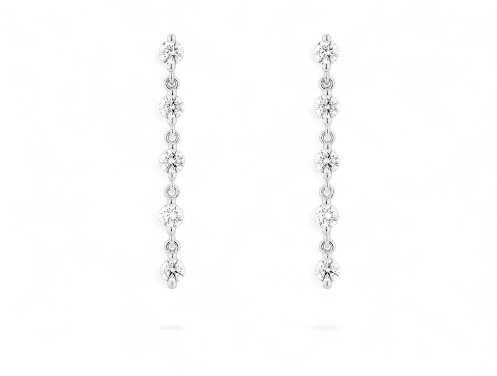 Round Long Drop Earrings